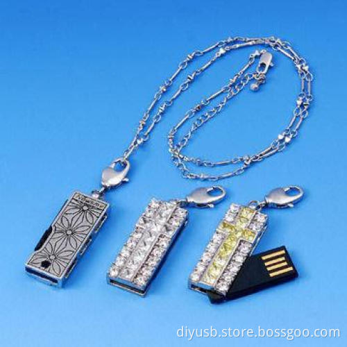 Jewelry USB Flash Drives with Lanyard, 64, 128, 256, 512MB Capacity